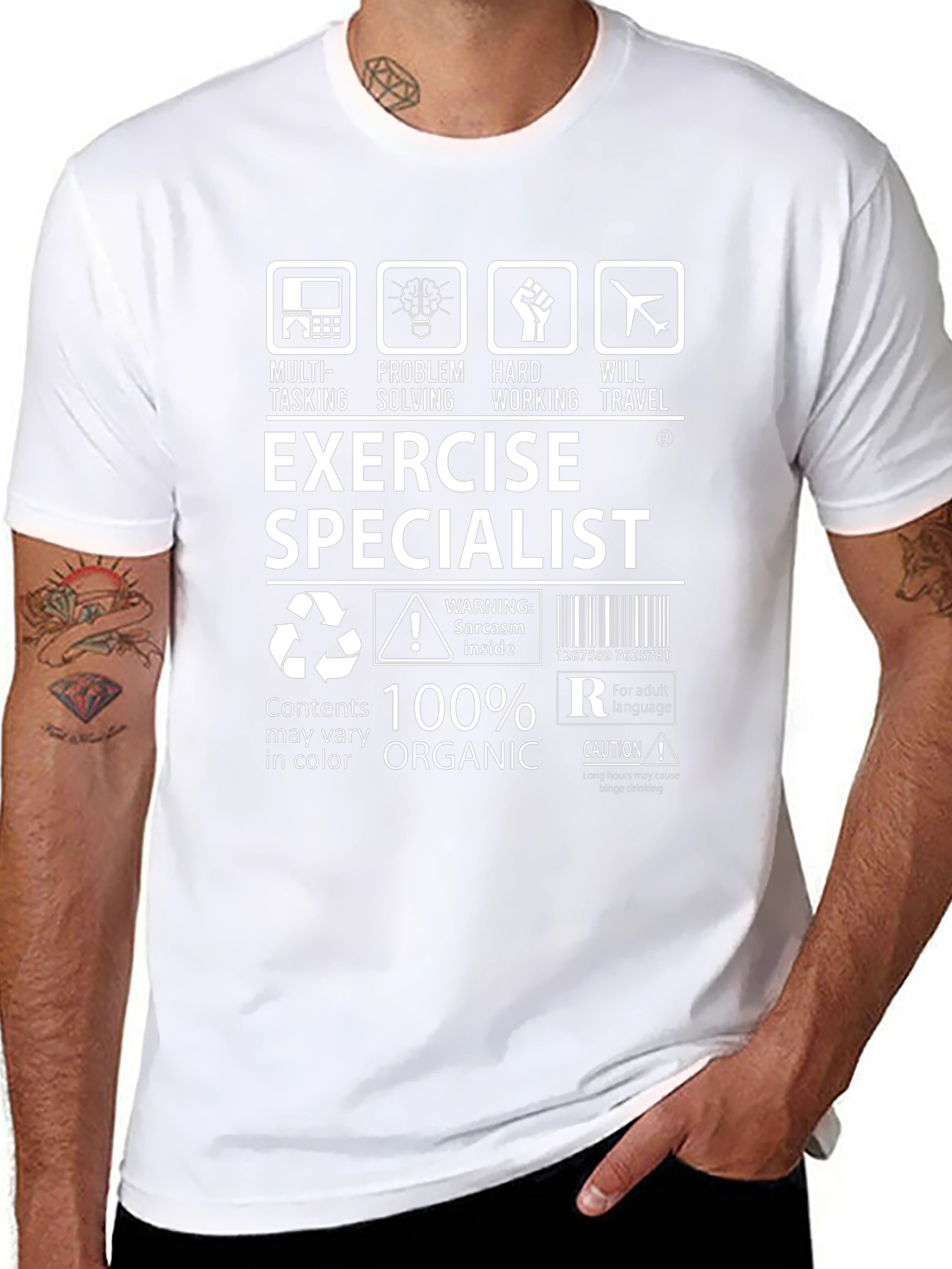 Exercise Specialist 100% Organic Black T-Shirt