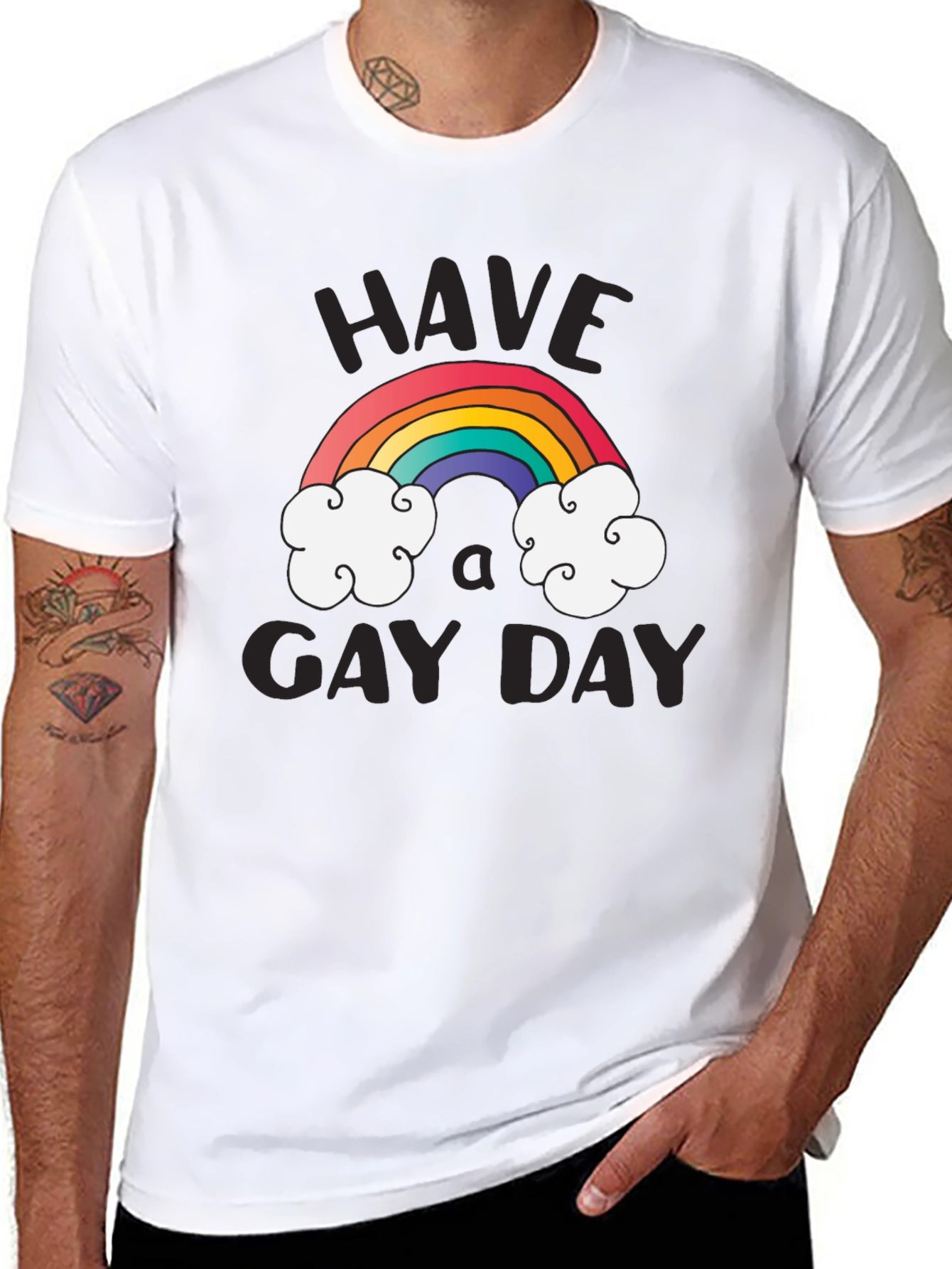 Have A Gay Day T-Shirt Rainbow Design
