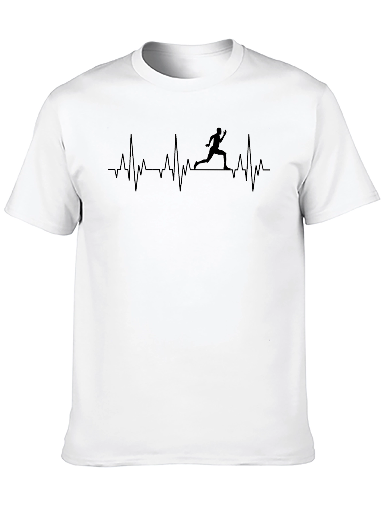 Runner Heartbeat Graphic T-Shirt - Black