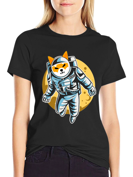 Shiba Inu Astronaut Black T-Shirt