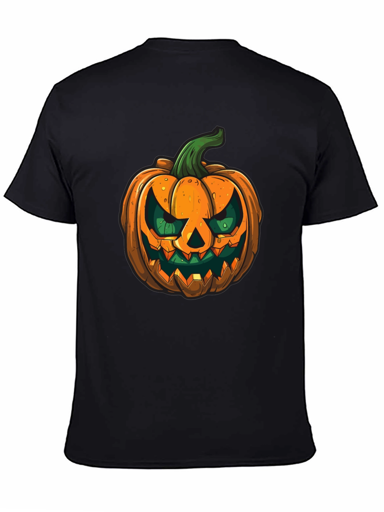 Mens Halloween Pumpkin Graphic Black Tee
