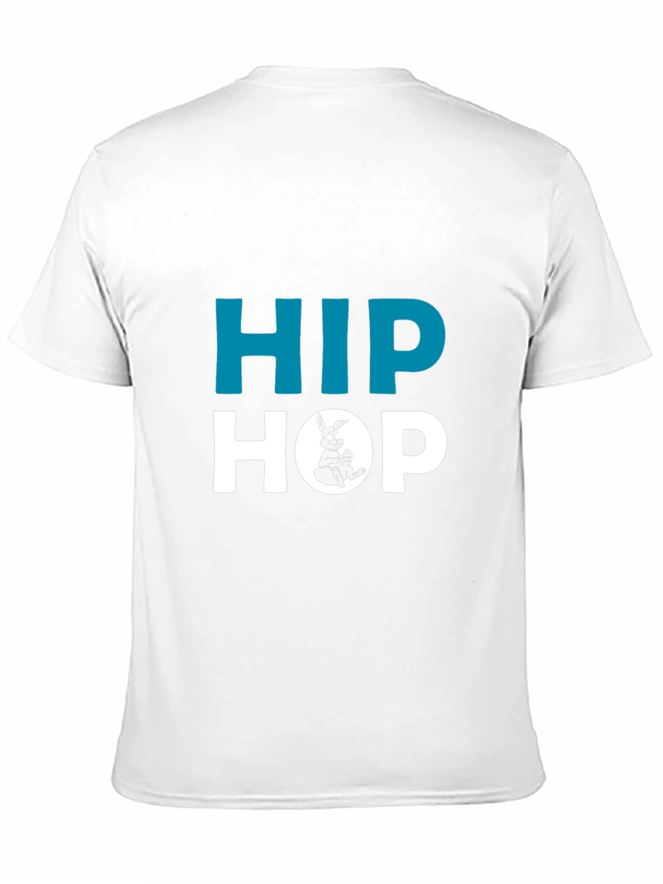 Hip Hop Rabbit Graphic Black T-Shirt