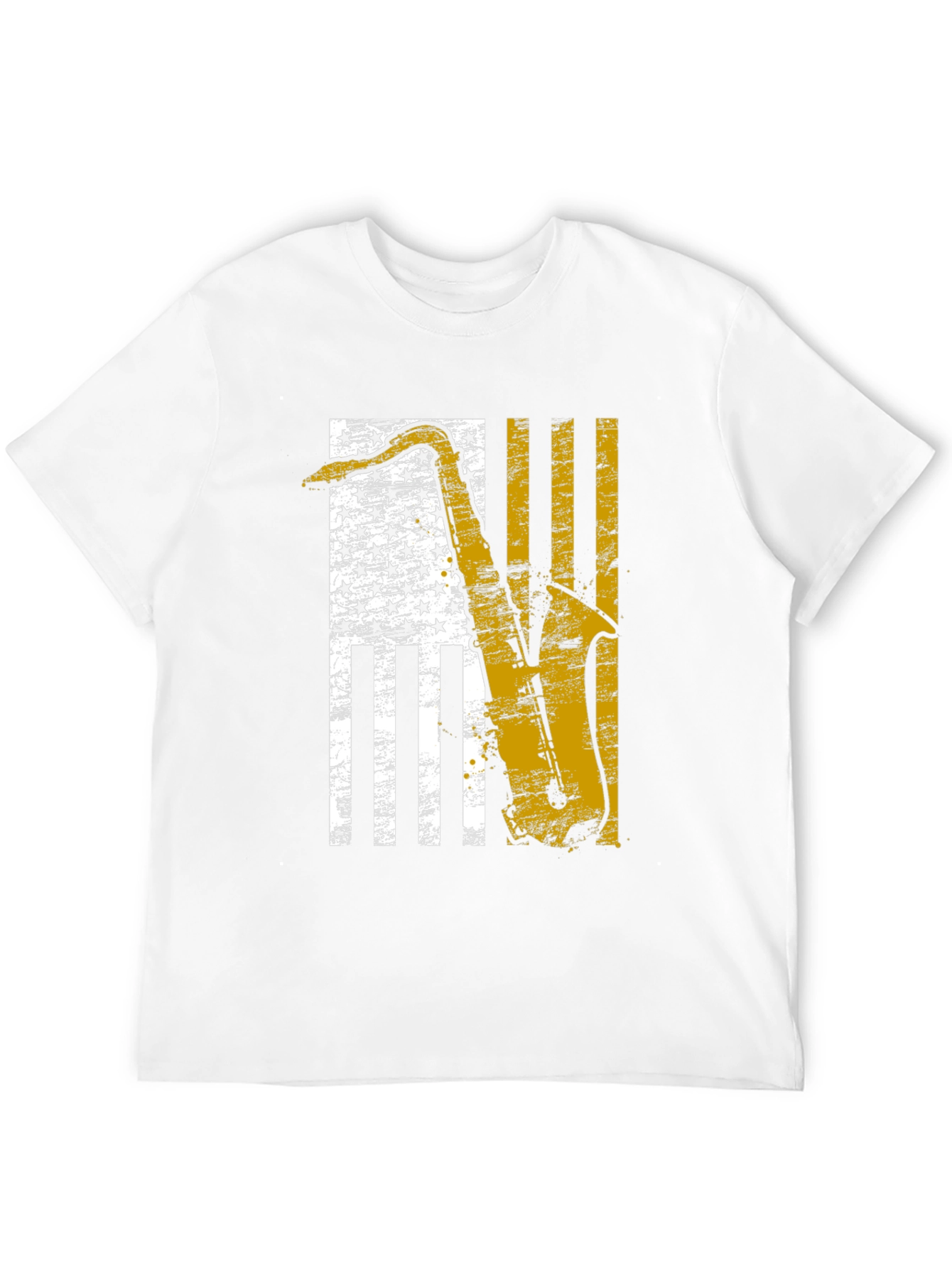 Saxophone American Flag Graphic T-Shirt