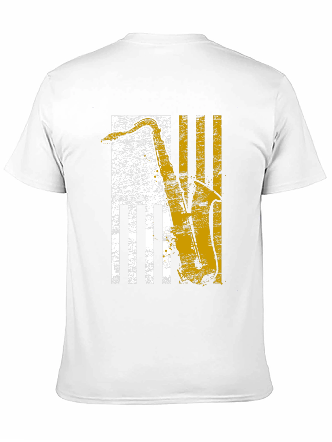 Saxophone American Flag Graphic T-Shirt