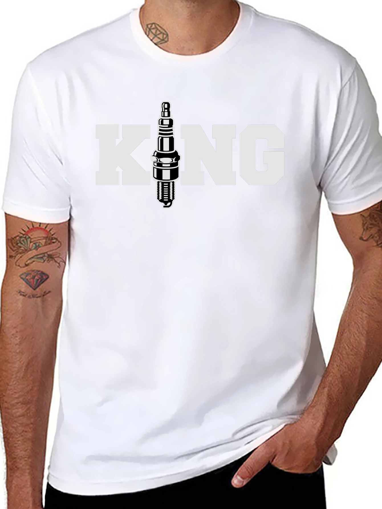 King Spark Plug Graphic Tee - Black Cotton T-Shirt