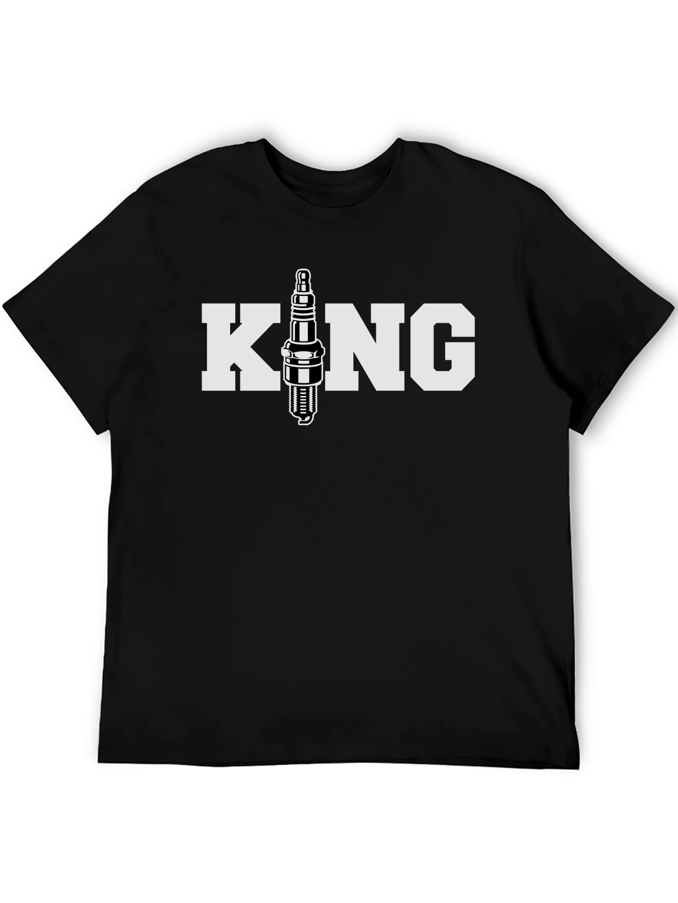 King Spark Plug Graphic Tee - Black Cotton T-Shirt