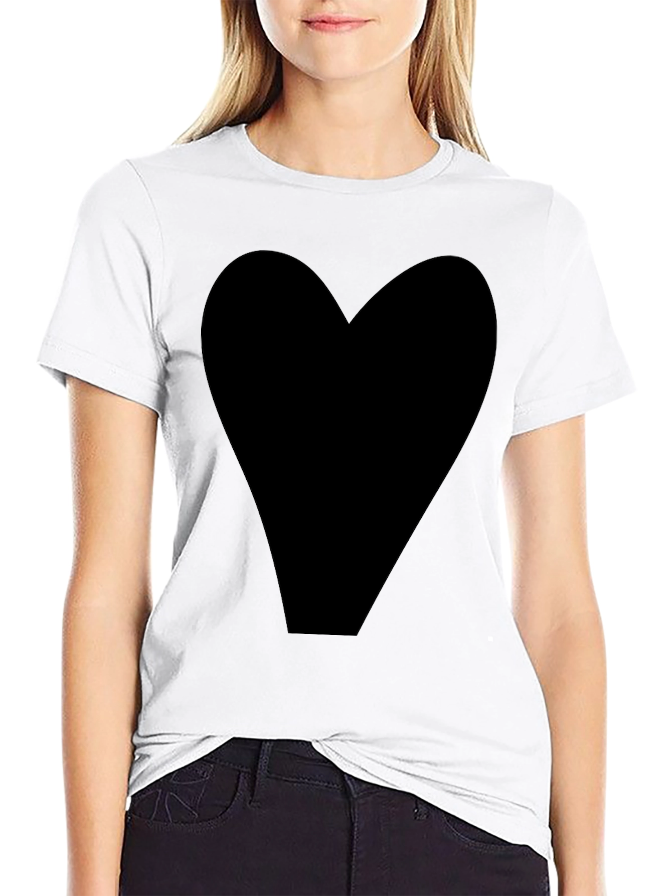 Black Heart Graphic Tee - Casual Style