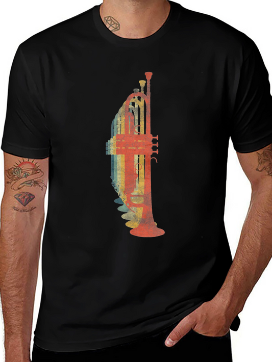 Retro Trumpet Graphic Tee - Vintage Music Lover T-Shirt