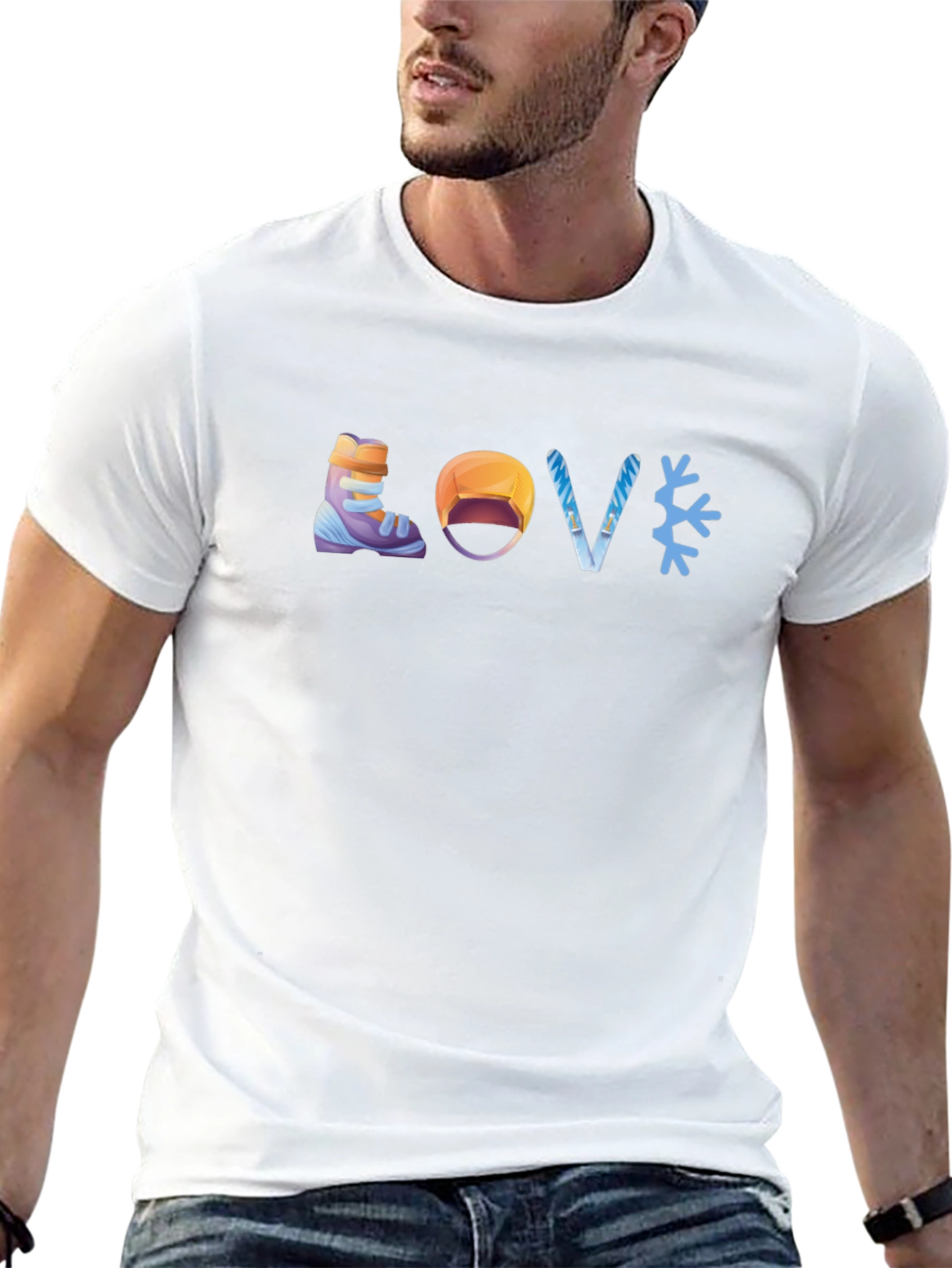 Love Skiing Black T-Shirt