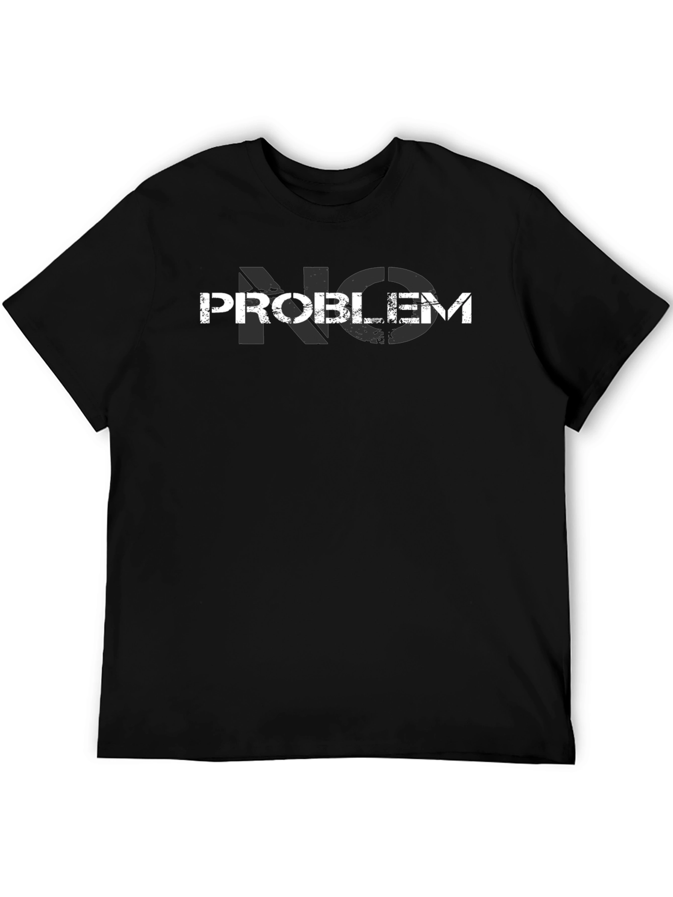 No Problem Mens Black Graphic T-Shirt