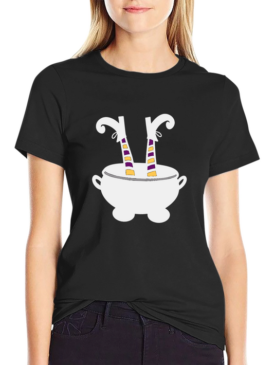 Witch Legs Cauldron T-Shirt Halloween