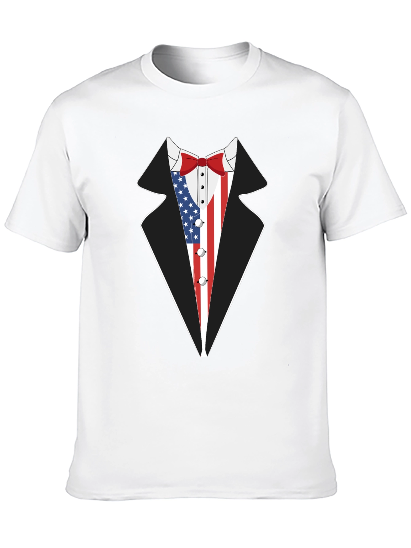American Flag Tuxedo T-Shirt Patriotic Style