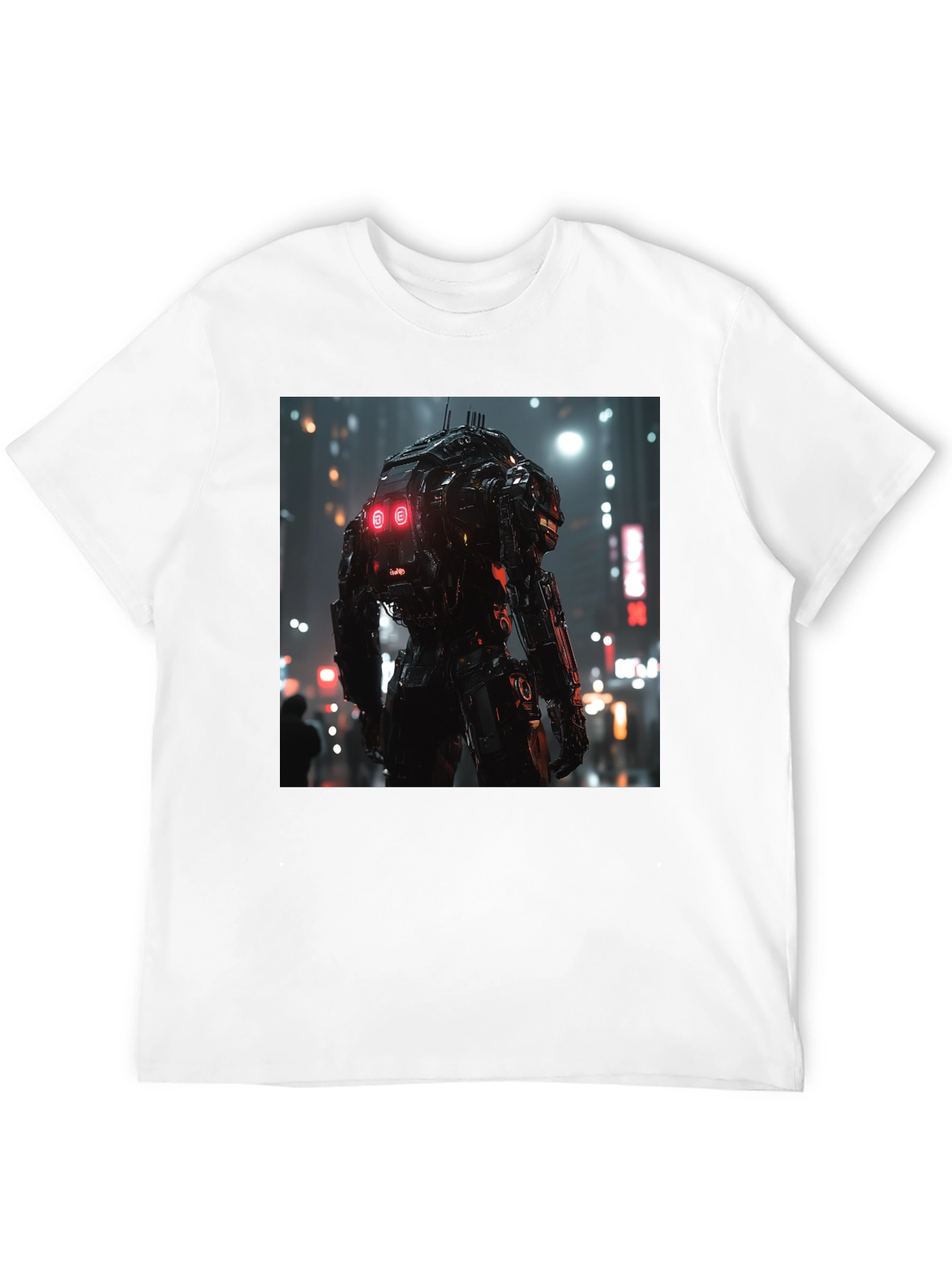 Sci-Fi Robot Cityscape Graphic Tee