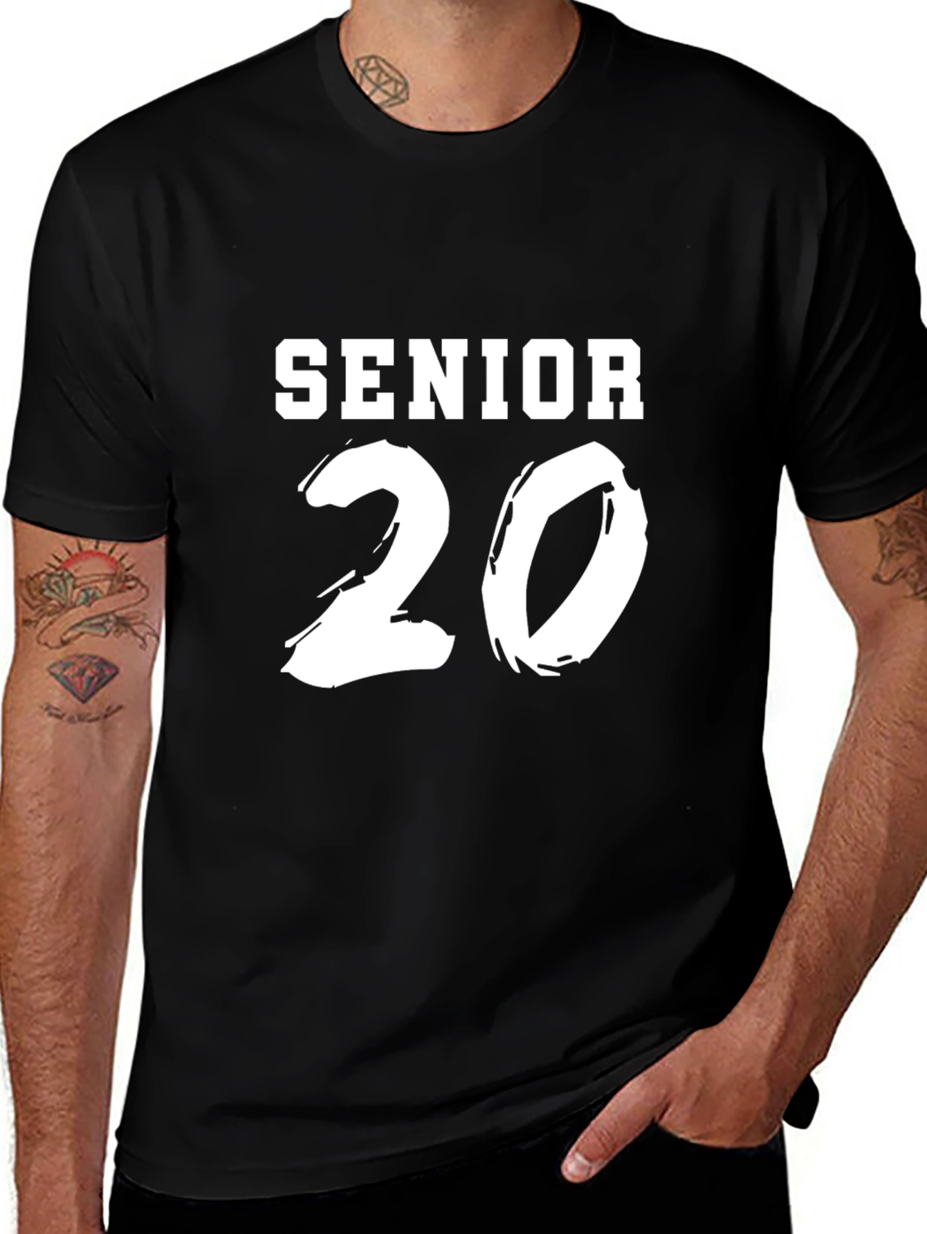 Senior 20 T-Shirt Graduation Black Tee