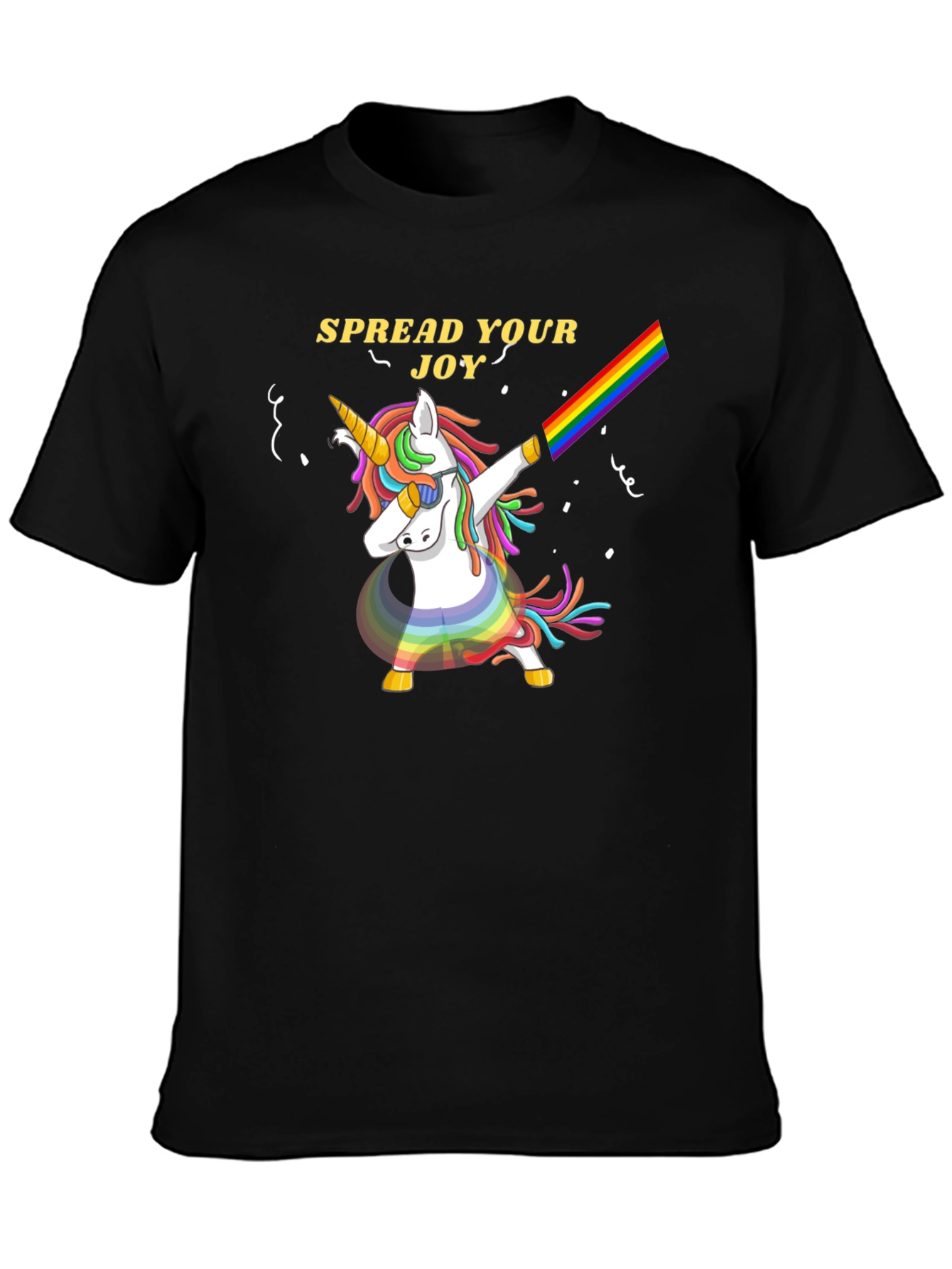 Spread Joy Unicorn Dab Rainbow T-Shirt