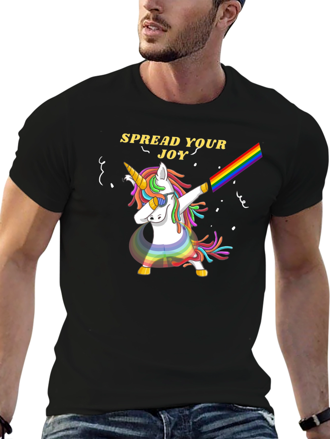 Spread Joy Unicorn Dab Rainbow T-Shirt