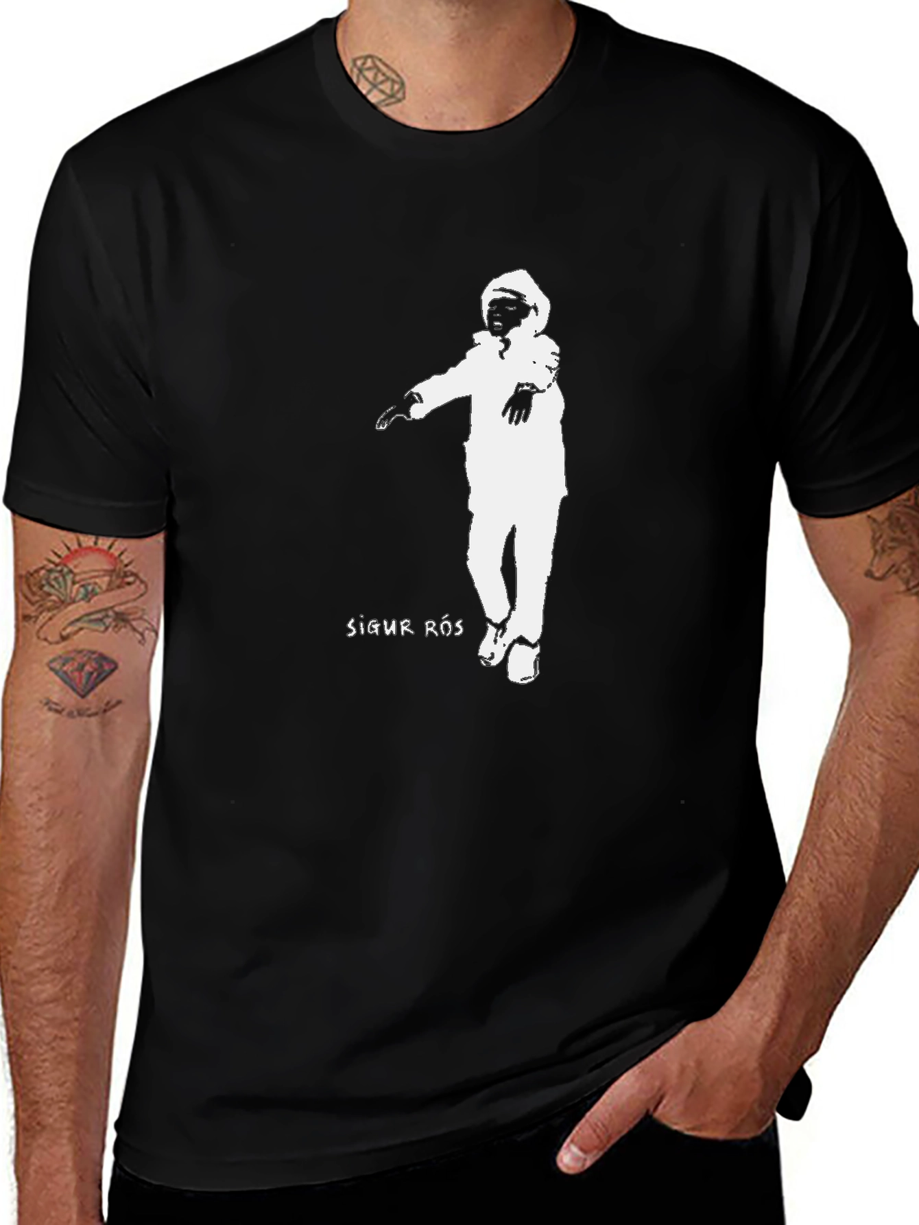 Sigur Ros T-Shirt Black Cotton Astronaut Graphic