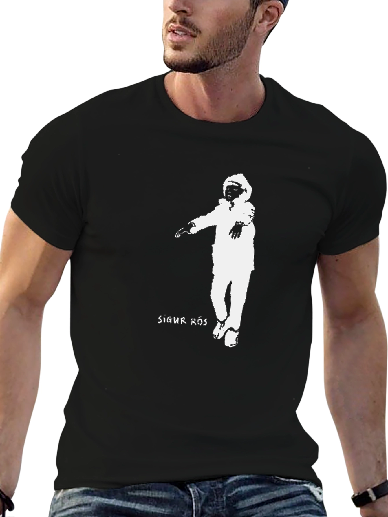 Sigur Ros T-Shirt Black Cotton Astronaut Graphic