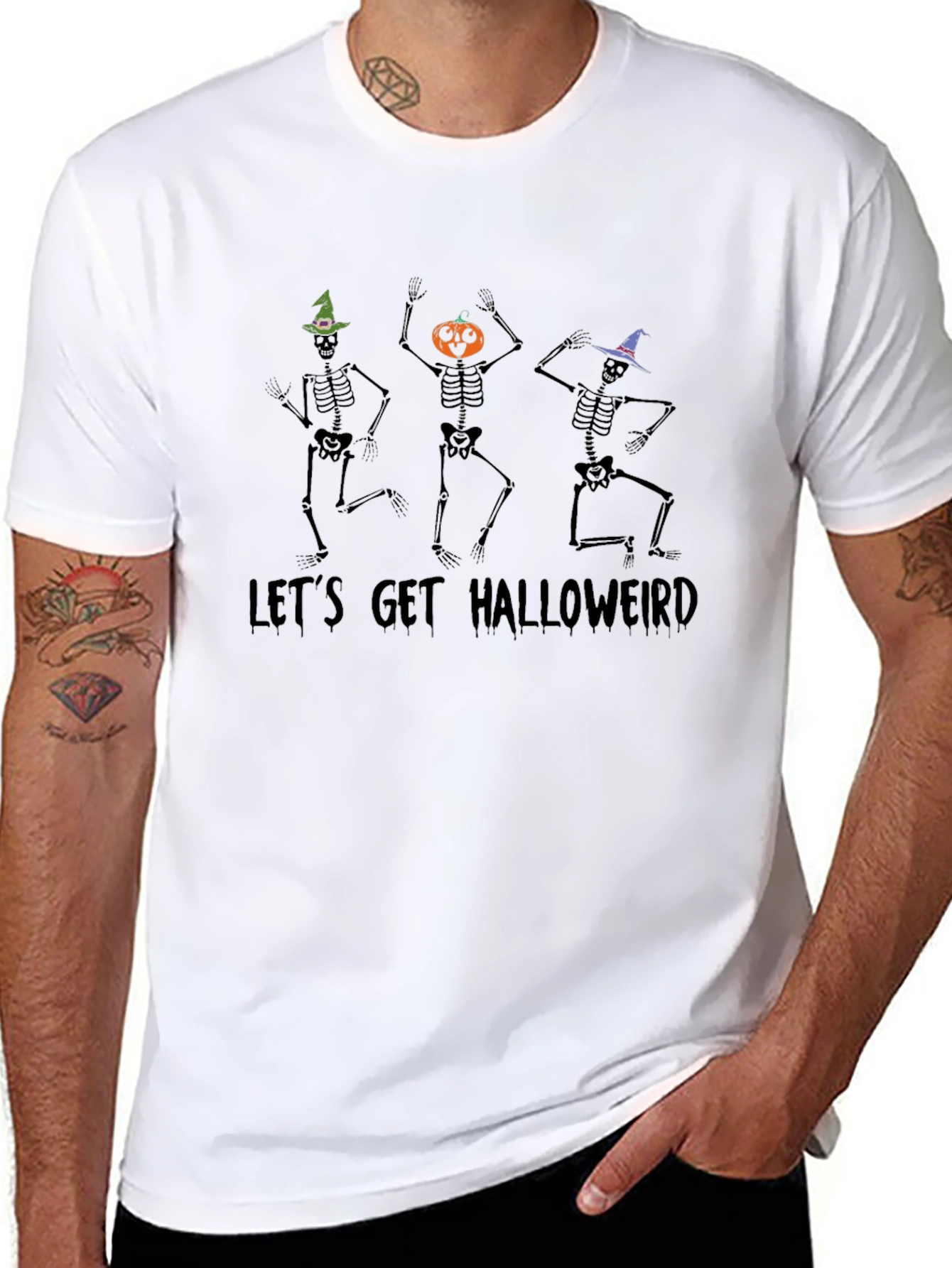 Lets Get Halloweird Skeleton Graphic Tee