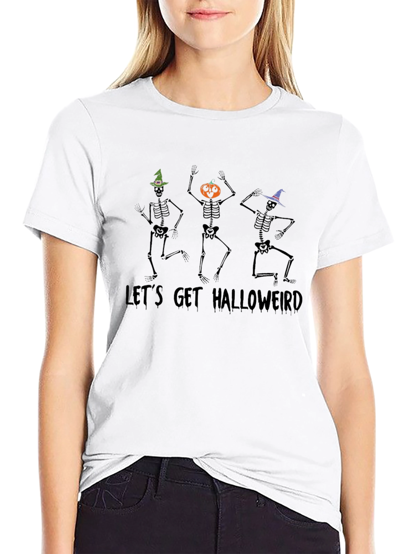 Lets Get Halloweird Skeleton Graphic Tee