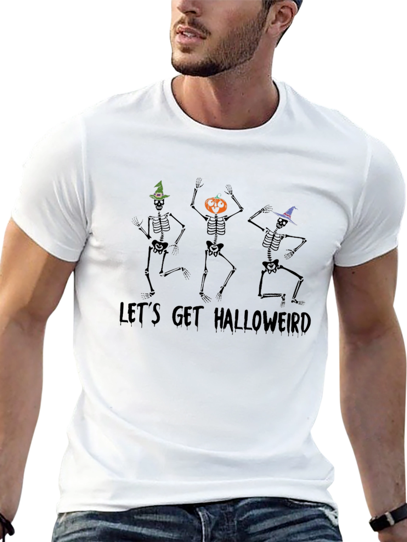 Lets Get Halloweird Skeleton Graphic Tee