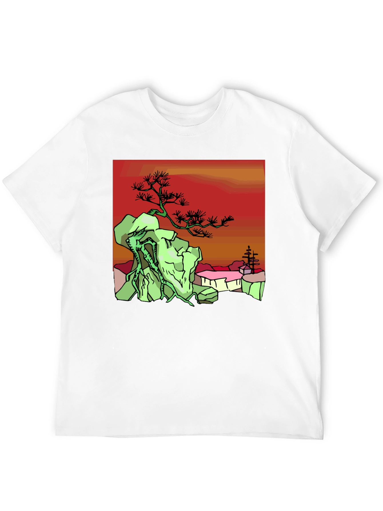 Zen Garden Graphic Tee - Black Cotton Shirt