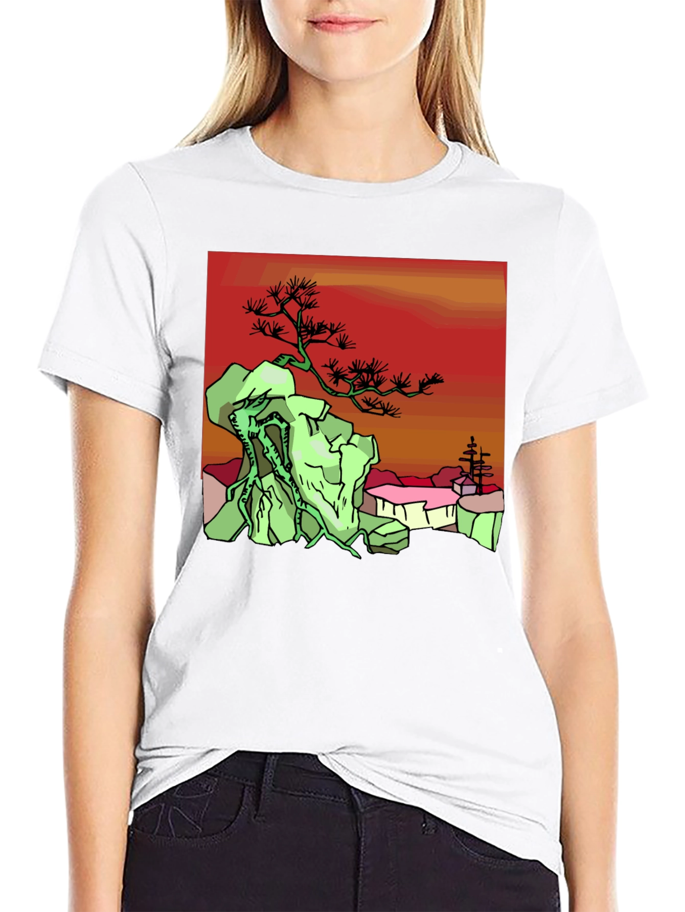 Zen Garden Graphic Tee - Black Cotton Shirt