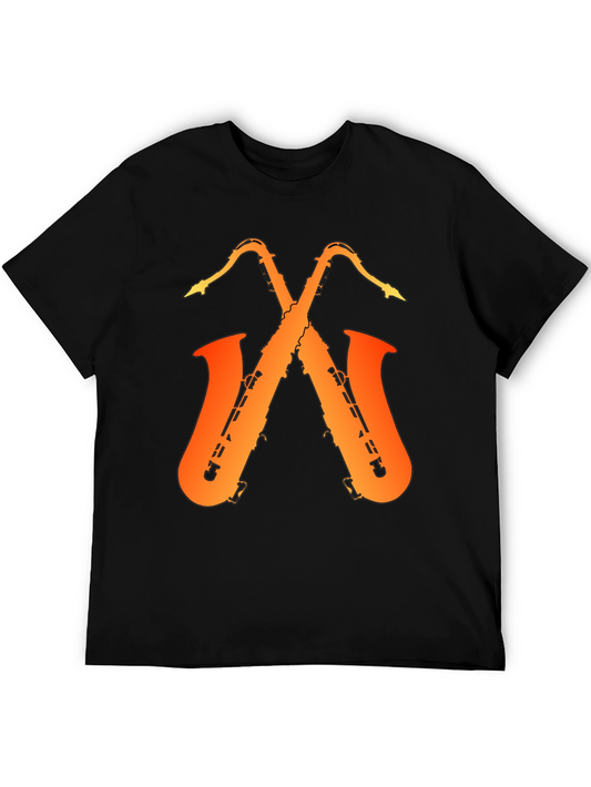 Saxophone Music Graphic Tee - Black