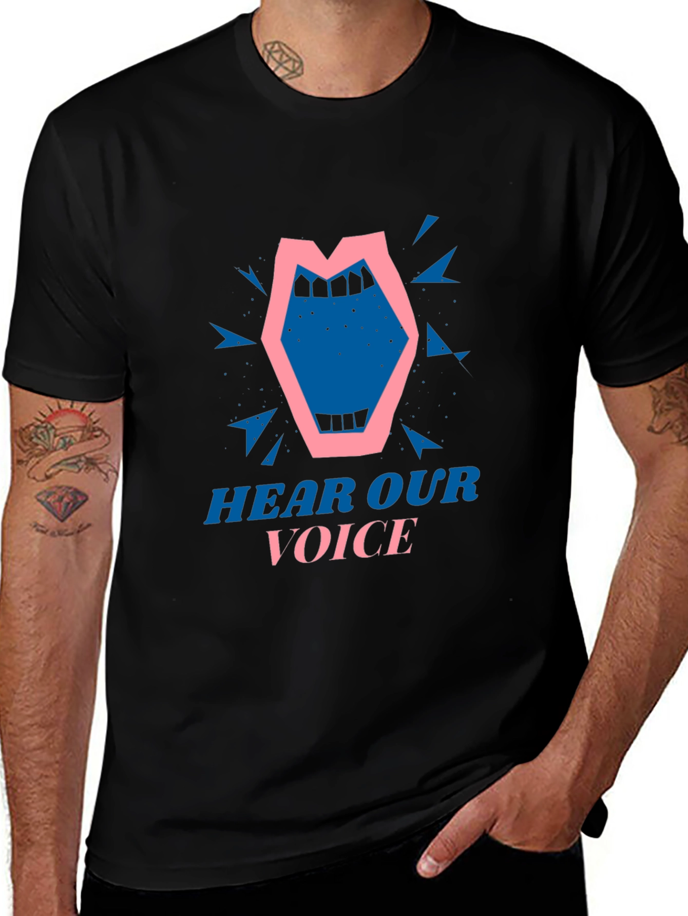 Hear Our Voice Graphic T-Shirt - Black Cotton Tee