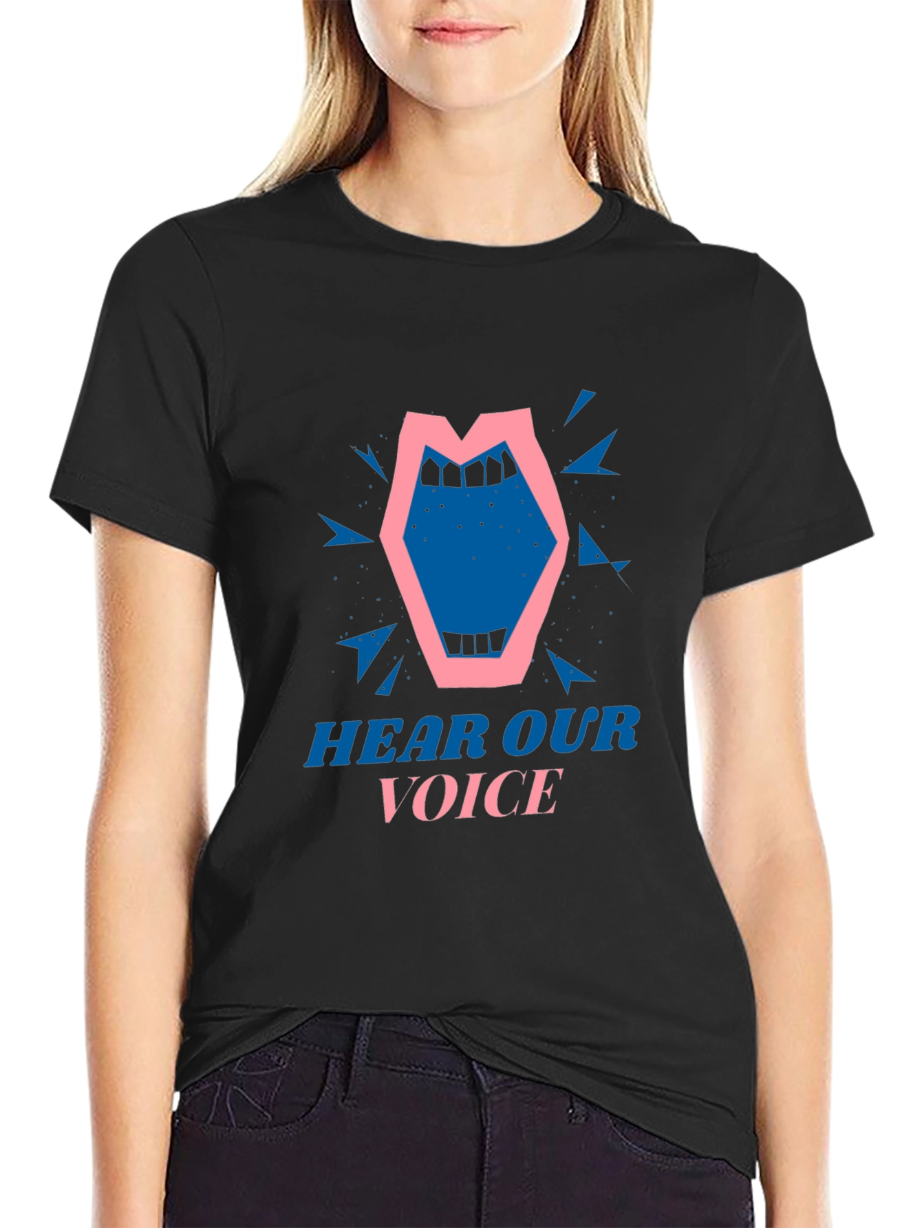 Hear Our Voice Graphic T-Shirt - Black Cotton Tee