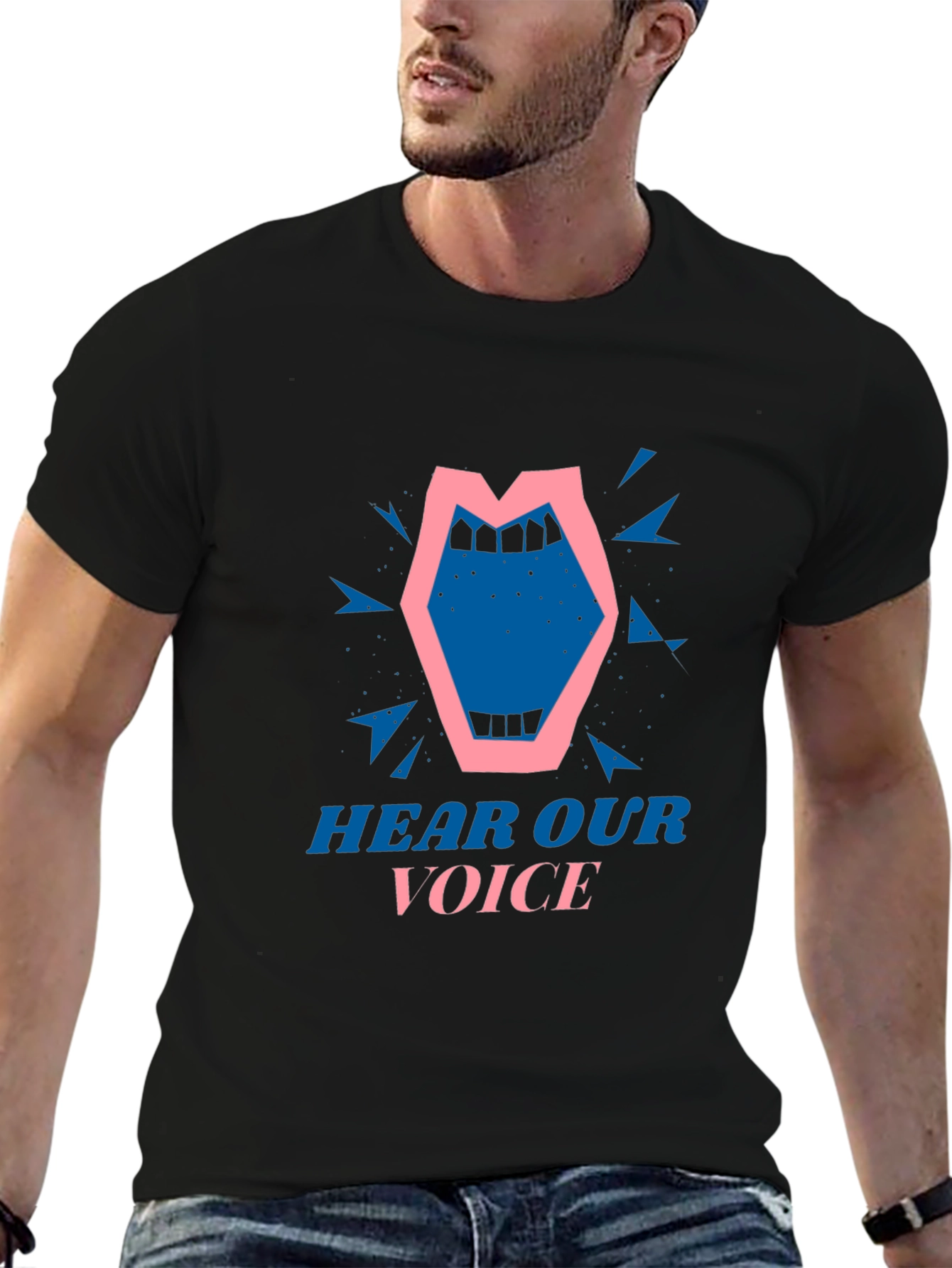 Hear Our Voice Graphic T-Shirt - Black Cotton Tee