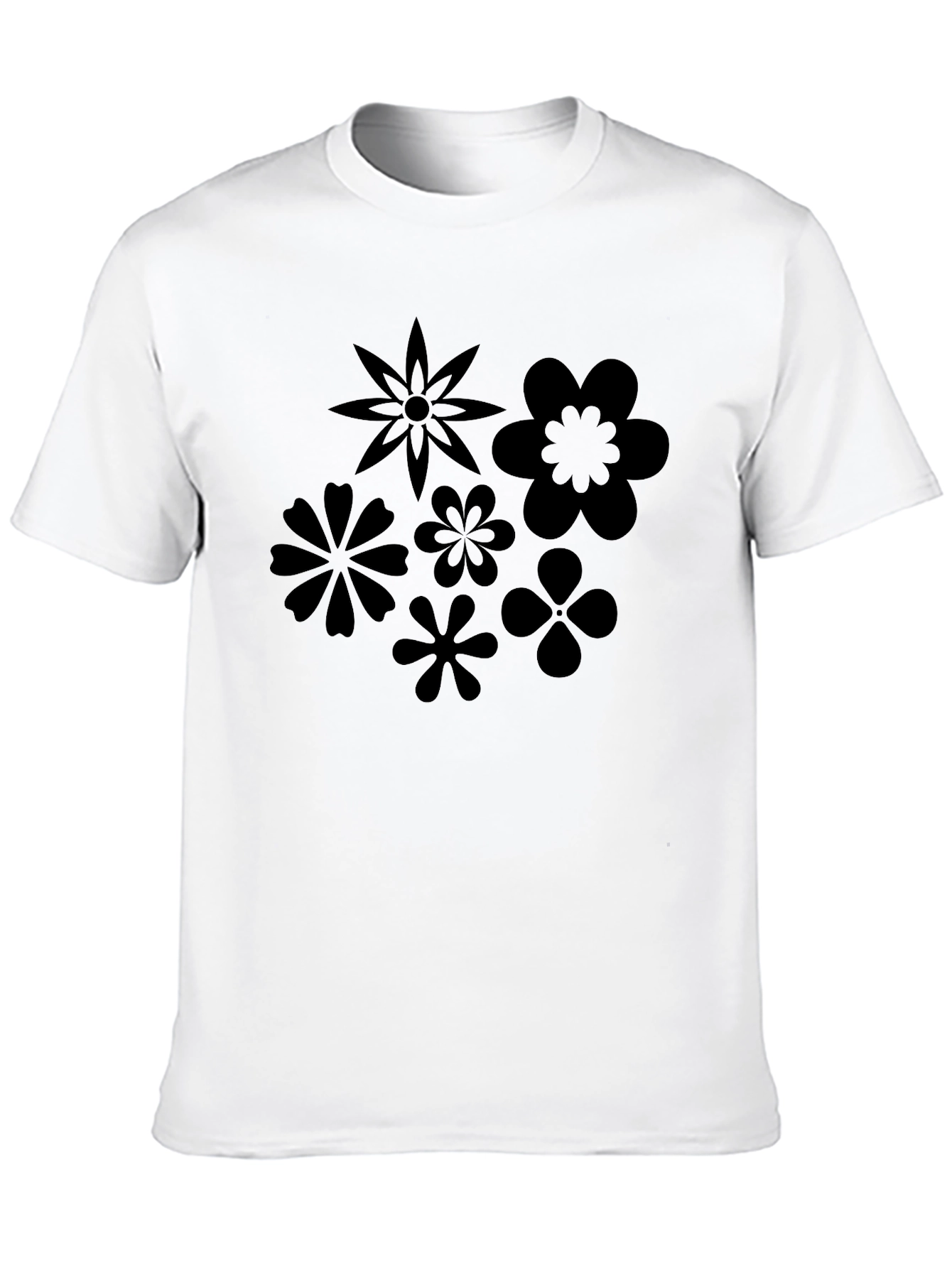 Black Flower Power Graphic T-Shirt
