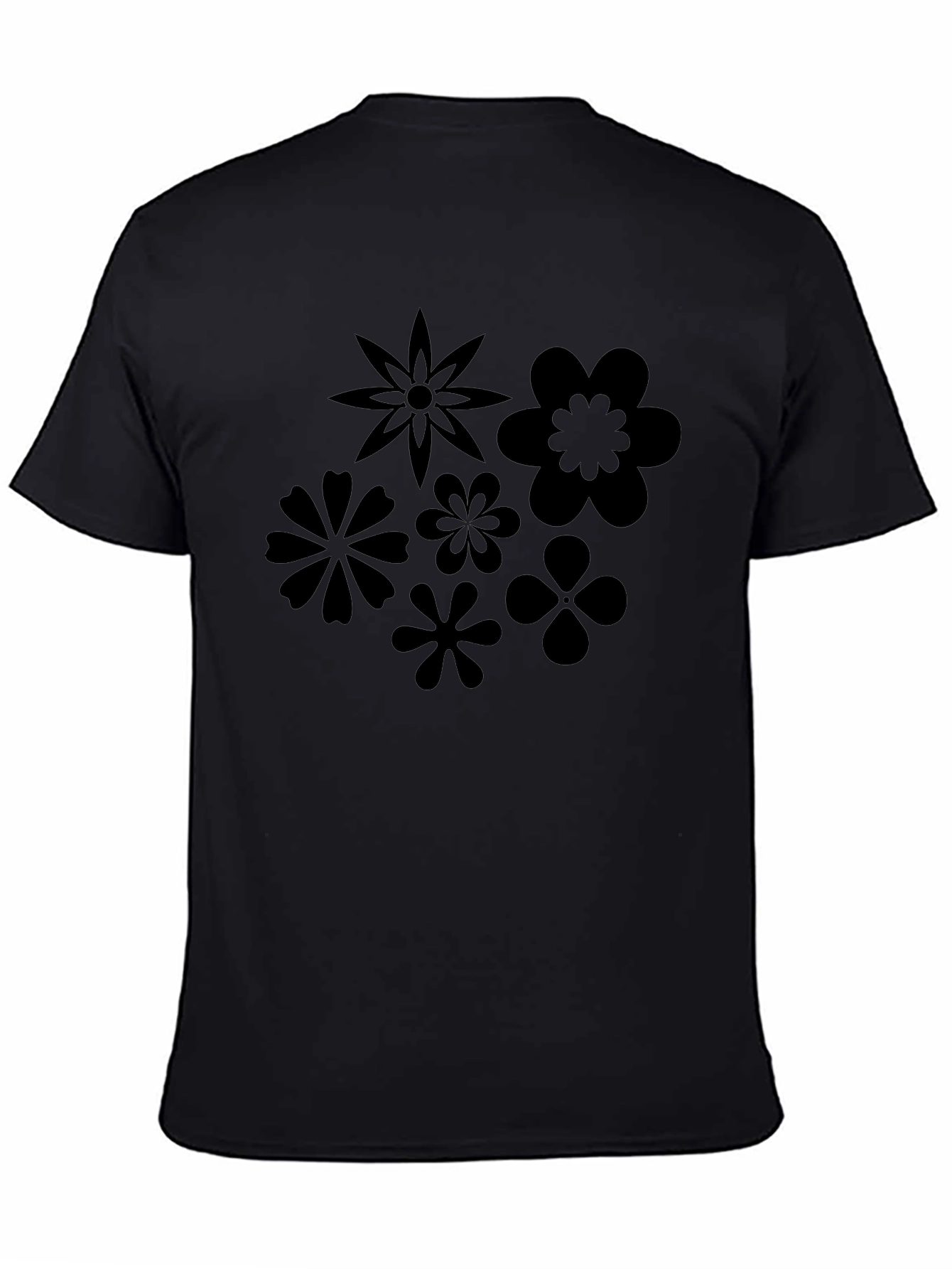 Black Flower Power Graphic T-Shirt