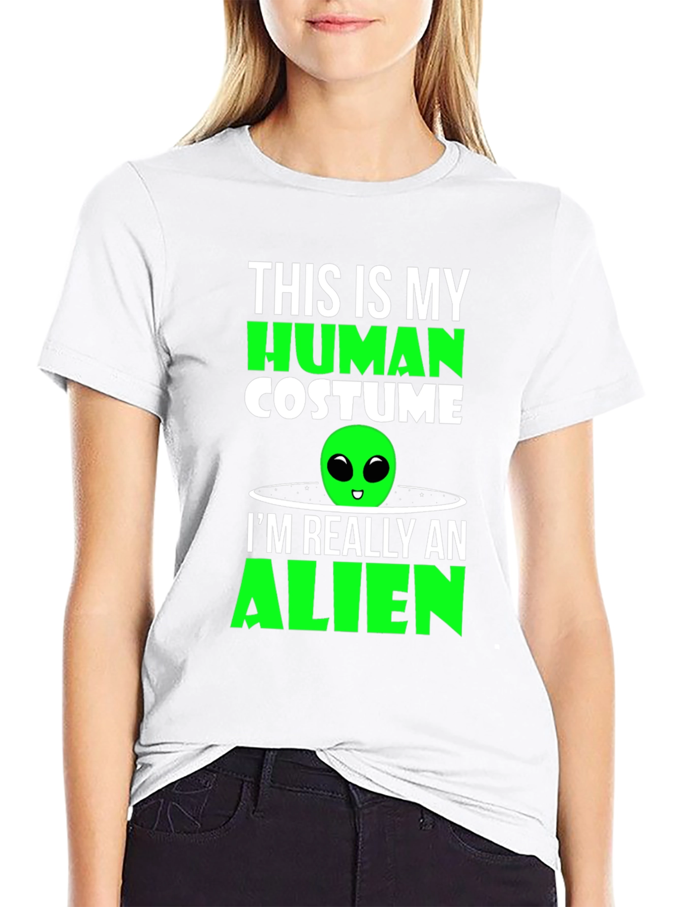 Human Costume Alien T-Shirt - Funny Sci-Fi Tee