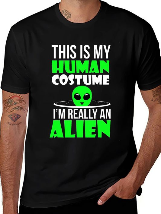 Human Costume Alien T-Shirt - Funny Sci-Fi Tee
