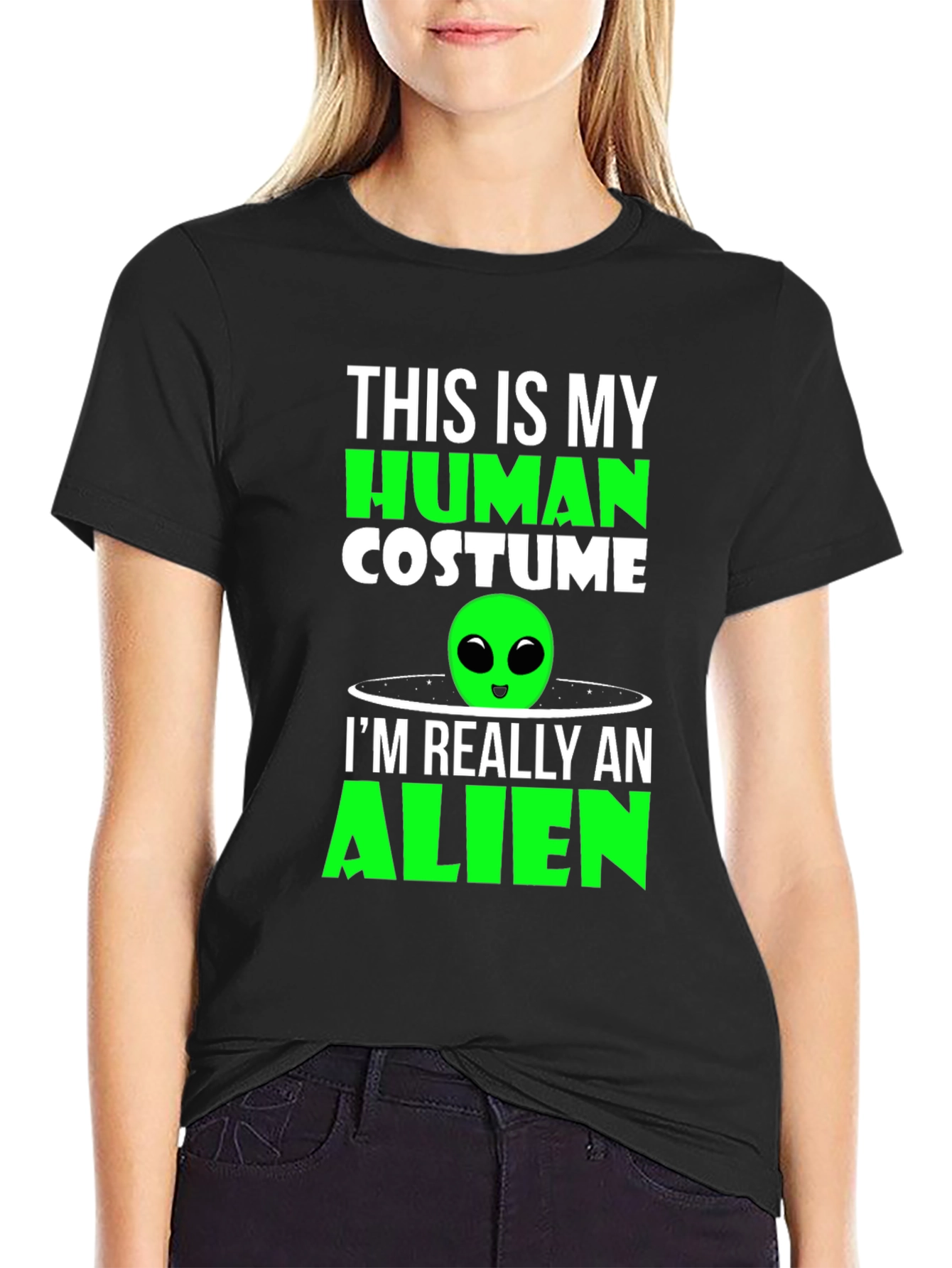 Human Costume Alien T-Shirt - Funny Sci-Fi Tee