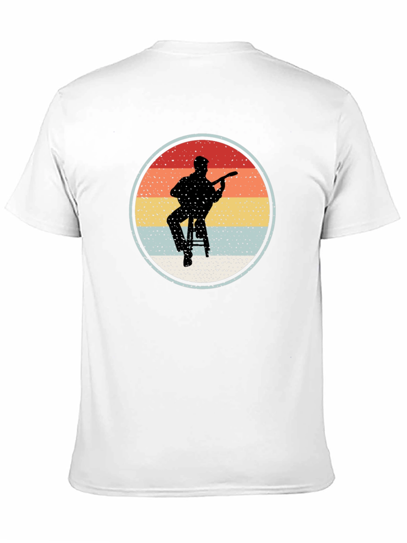 Retro Guitarist Circle Graphic T-Shirt