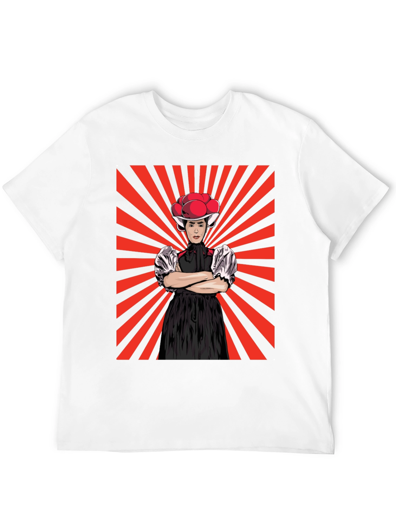 Retro Black T-Shirt with Swiss Folklore Character