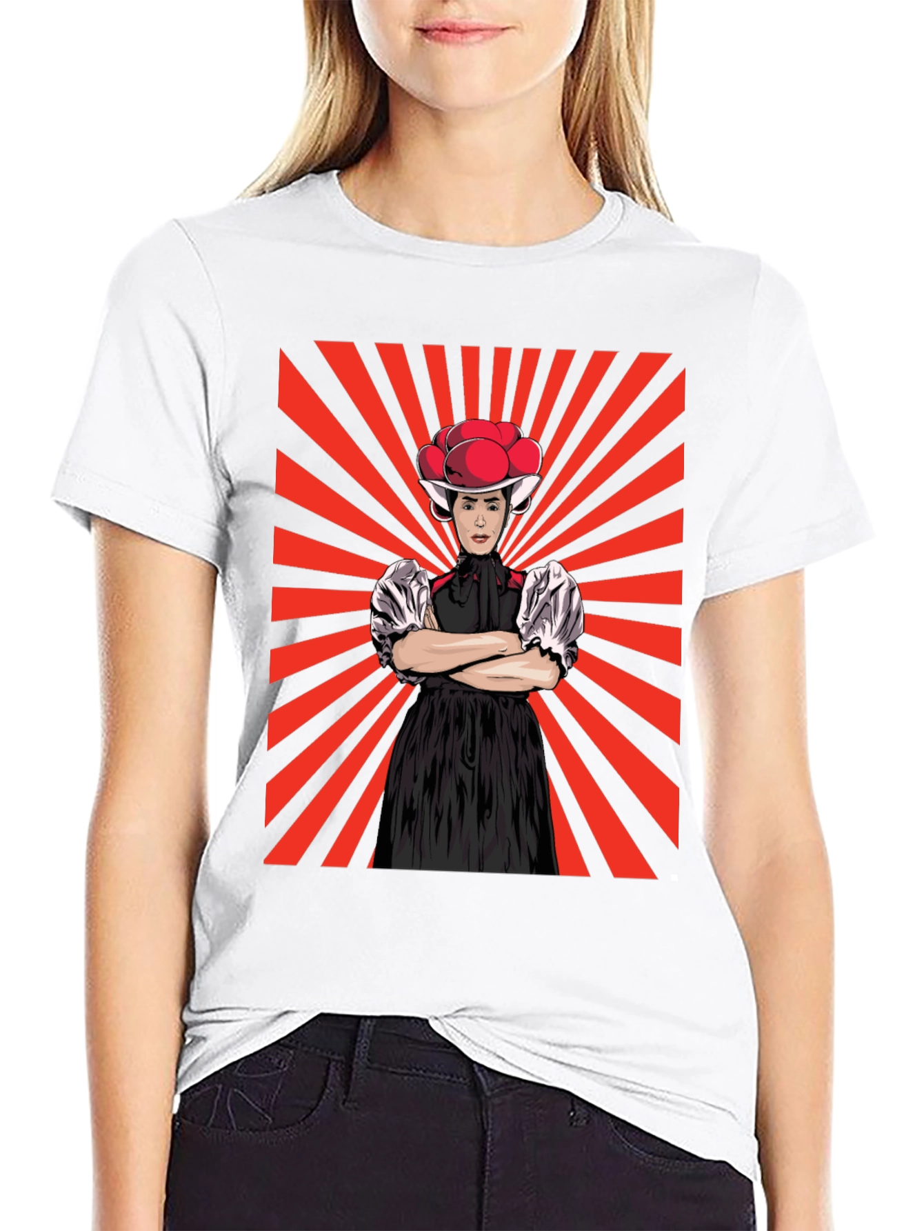 Retro Black T-Shirt with Swiss Folklore Character