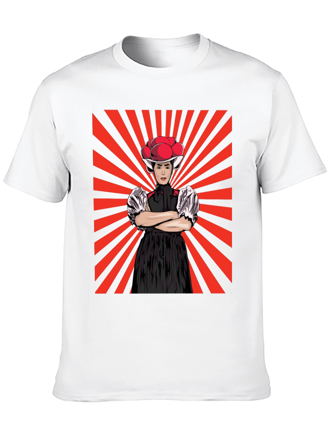 Retro Black T-Shirt with Swiss Folklore Character