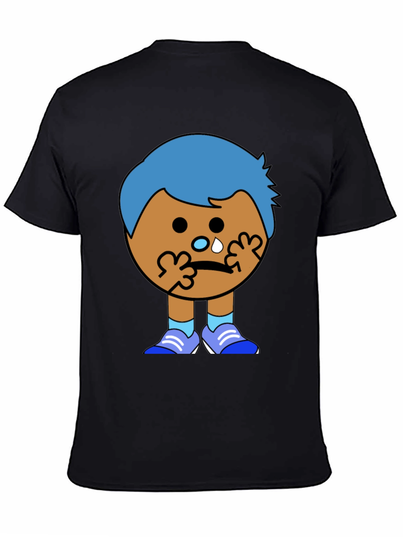 Crying Cartoon Character Graphic T-Shirt