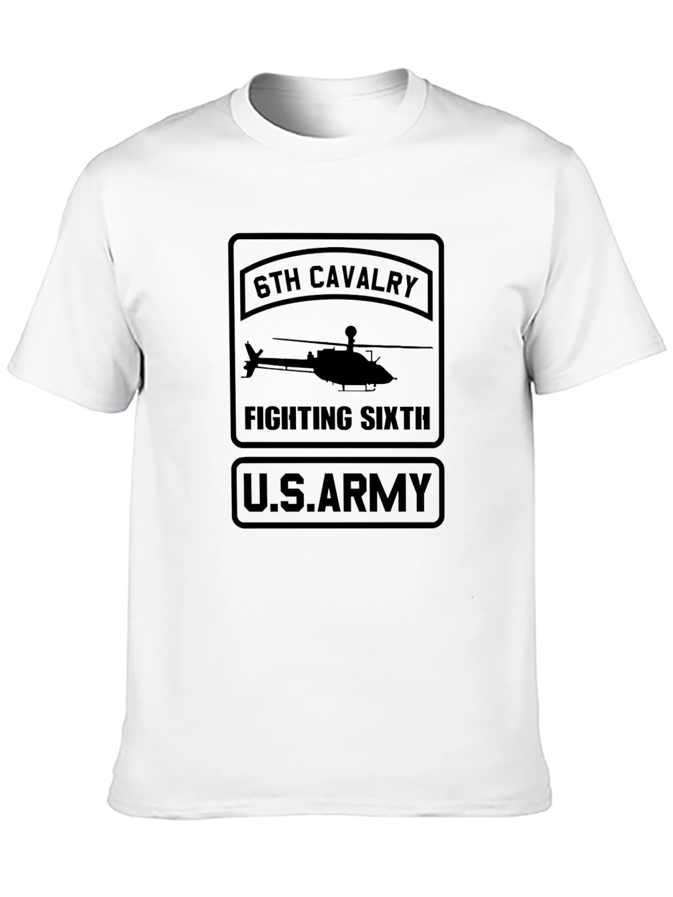 6th Cavalry Fighting Sixth U.S. Army Black T-Shirt