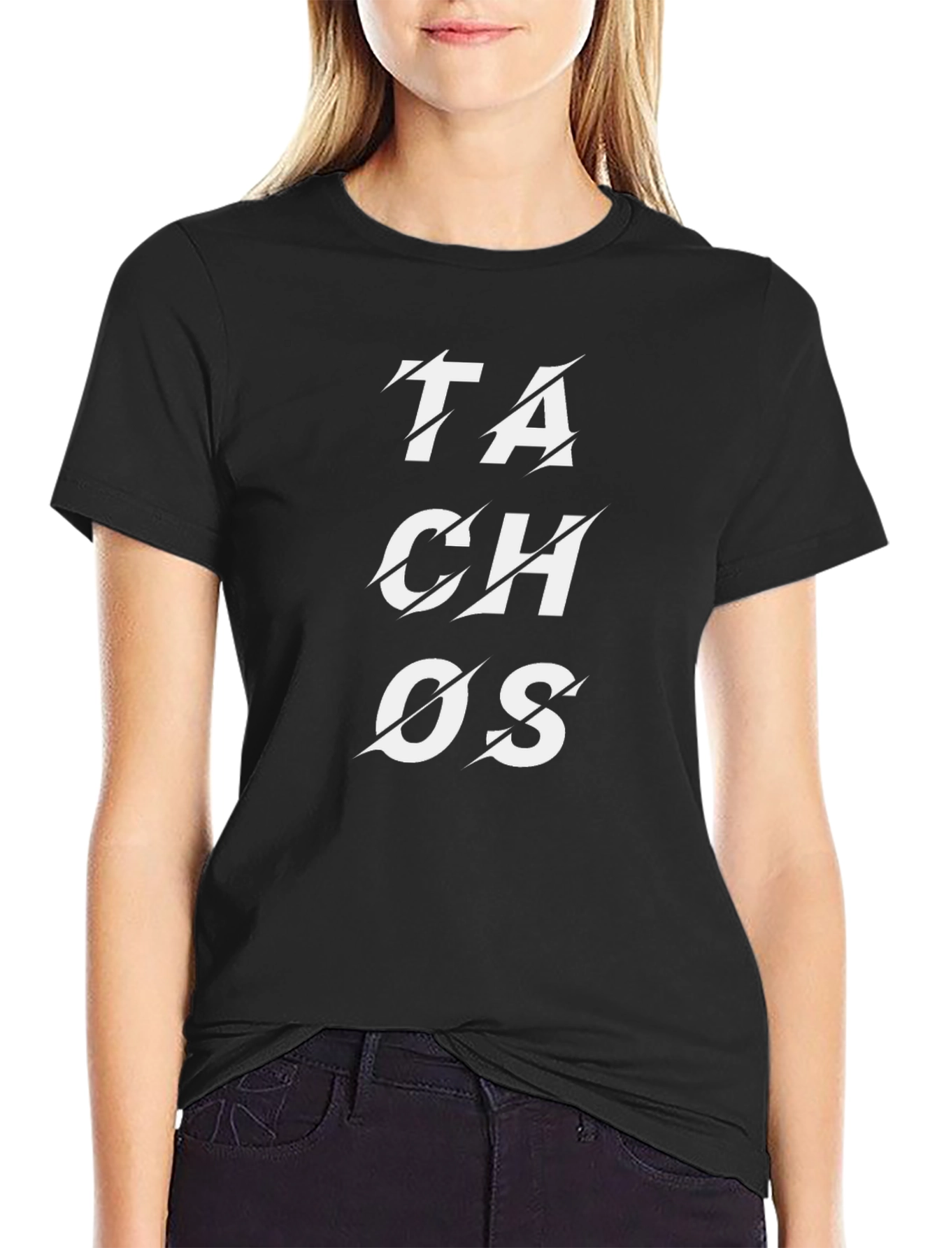 Stylish Black T-Shirt - TACHOS Graphic Tee
