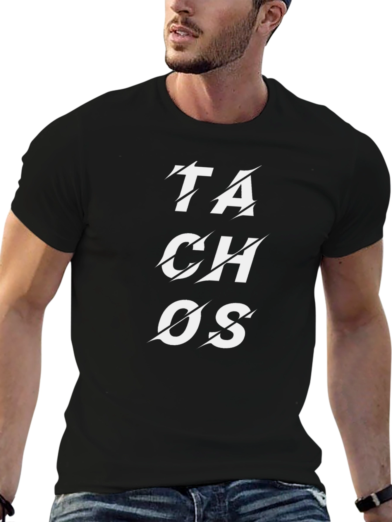 Stylish Black T-Shirt - TACHOS Graphic Tee