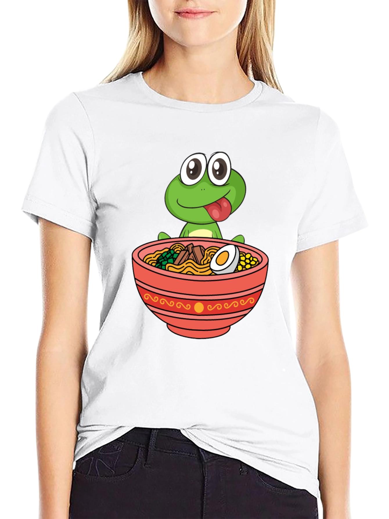 Frog Ramen Bowl Graphic Tee - Funny Unisex T-Shirt