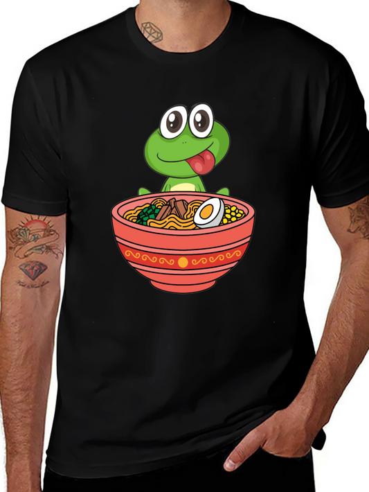 Frog Ramen Bowl Graphic Tee - Funny Unisex T-Shirt