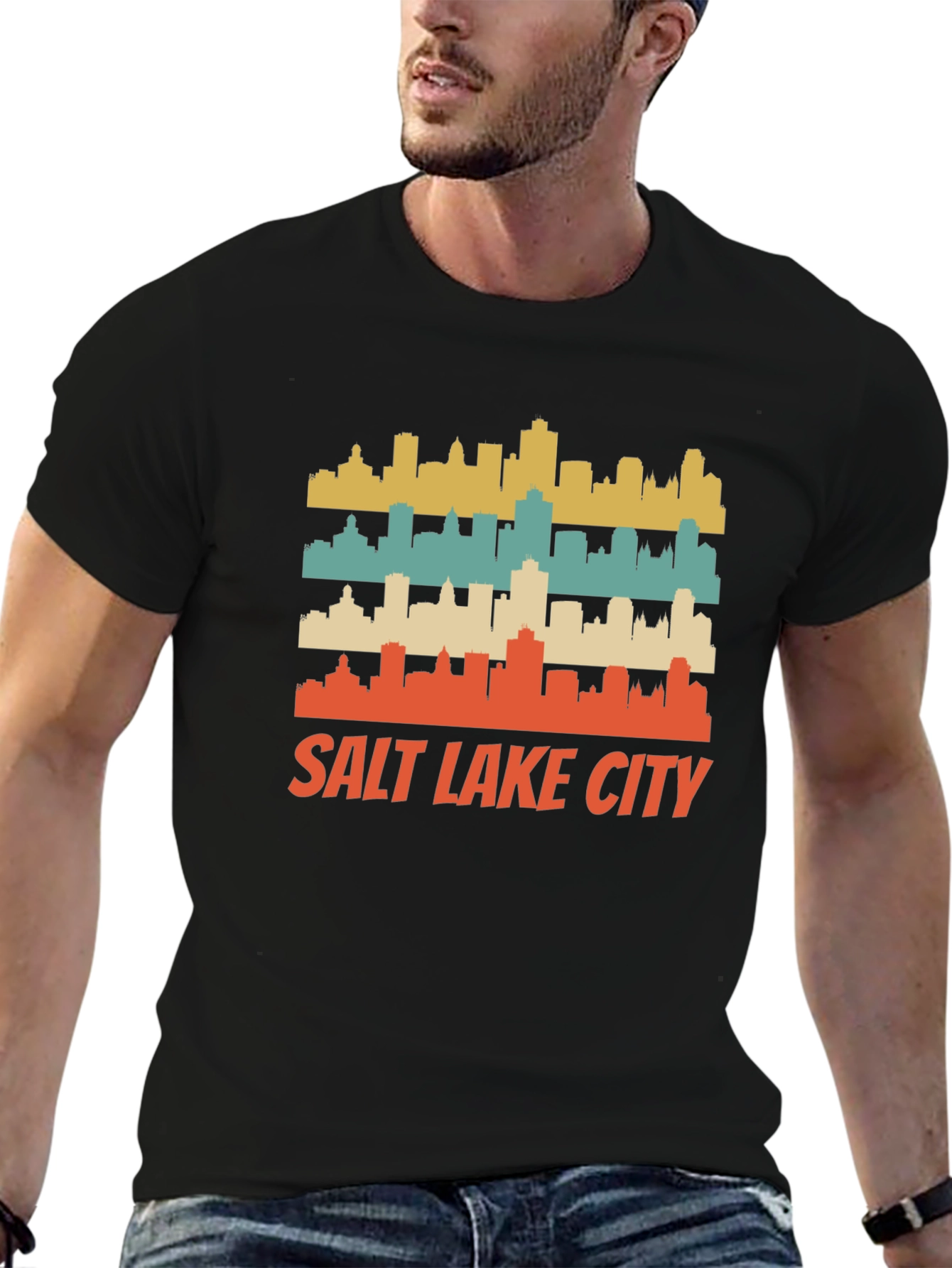 Retro Salt Lake City Skyline T-Shirt