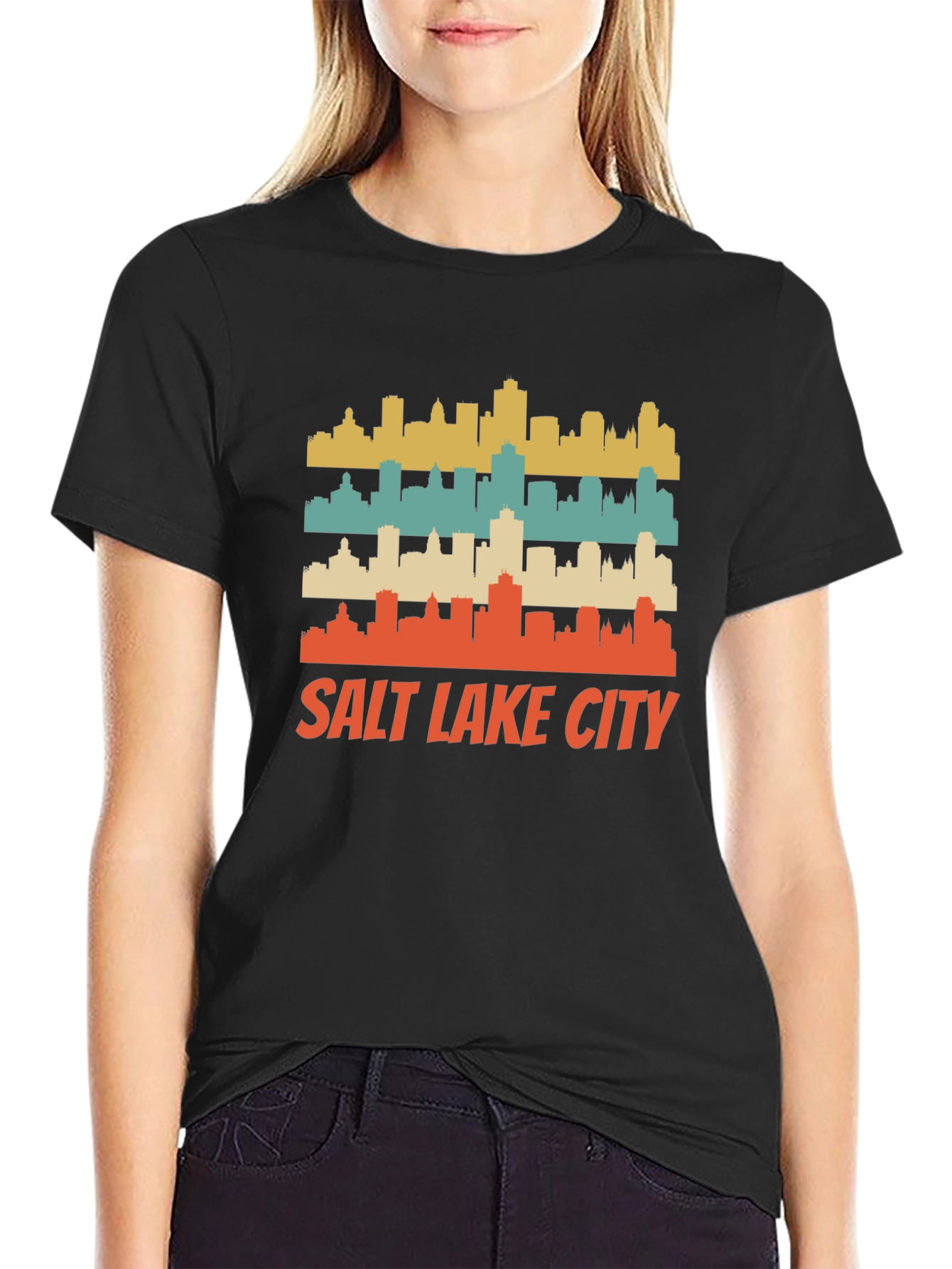 Retro Salt Lake City Skyline T-Shirt