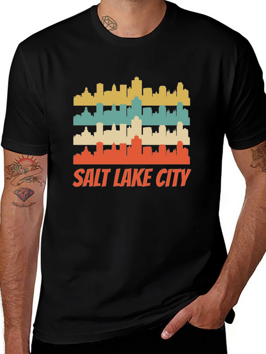 Retro Salt Lake City Skyline T-Shirt