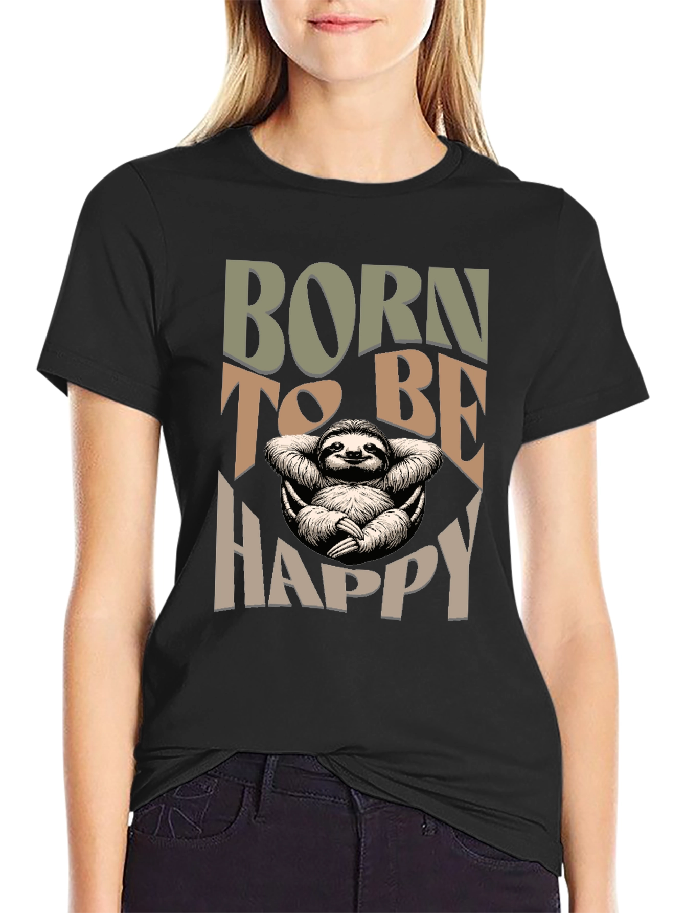 Born to be Happy Sloth T-Shirt
